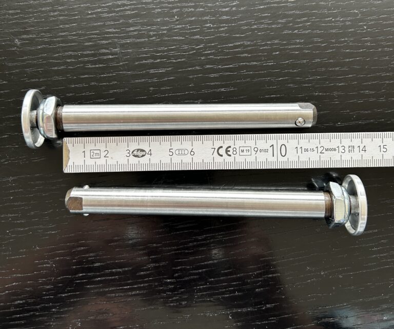 2 x Steckachsen 12,7mm Durchmesser für Rollstuhl