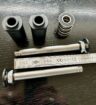 2 x Rollstuhl-Steckachsen 12mm, mit 2 Aufnahmen u. 4 Kugellager - 2 x Rollstuhl-Steckachsen 12mm, mit 2 Aufnahmen u. 4 Kugellager